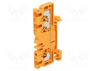 Splice terminal: rail; 2.5mm2; ways: 1; terminals: 3; orange; wemid WEIDMÜLLER