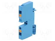 Splice terminal: rail; 6mm2; ways: 1; terminals: 2; blue; Width: 9mm WEIDMÜLLER