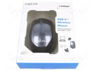 Mouse; black,grey; USB C; wireless,optical; No.of butt: 3; 10m LOGILINK