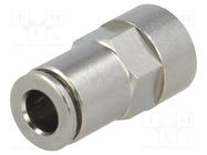 Push-in fitting; straight; -0.95÷20bar; nickel plated brass 