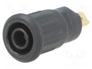 Connector: 4mm banana; socket; 24A; 1kV; black; gold-plated; 12.2mm STÄUBLI