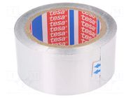 Tape: duct; W: 50mm; L: 50m; Thk: 0.065mm; grey; acrylic; aluminium TESA