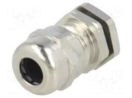 Cable gland; PG7; IP68; brass; Body plating: nickel; RRPL RAYCHEM RPG