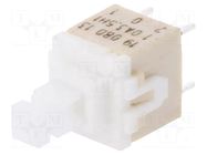 Switch: keypad; Pos: 2; DPST; 0.1A/32VDC; white; none; THT; 3.5N; PVA C&K