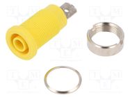 Connector: 4mm banana; socket; 24A; yellow; nickel plated; 34mm SCHÜTZINGER