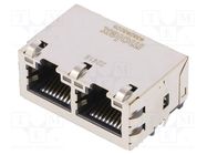 RJ45; socket; MXMag; PIN: 8; shielded,double,with LED; gold-plated MOLEX