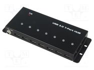 Hub USB; DC,USB A socket x7,USB B socket; industrial,USB 2.0 LOGILINK