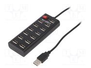 Hub USB; USB A socket x13,USB A plug; USB 2.0; 480Mbps LOGILINK