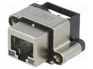 Connector: RJ45; socket; with LED; IP67; for panel mounting; THT Amphenol Communications Solutions