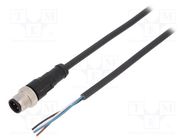 Connection lead; M12; PIN: 4; straight; 2m; plug; 250VAC; 4A; PUR LAPP