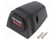 Voltmeter; 6÷33V; on panel,screw; LED; Colour: red; 6÷33VDC; black SCI