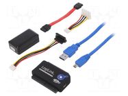 USB to SATA adapter; IDE 40pin,IDE 44pin,SATA socket; 5Gbps LOGILINK