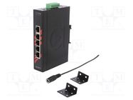 Switch Ethernet; unmanaged; Number of ports: 5; 12÷48VDC; RJ45 ANTAIRA