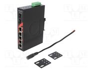 Switch Ethernet; unmanaged; Number of ports: 7; 12÷48VDC; RJ45 ANTAIRA