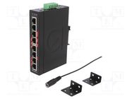 Switch Ethernet; unmanaged; Number of ports: 8; 12÷48VDC; RJ45 ANTAIRA