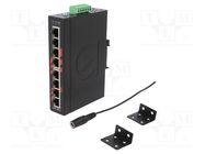 Switch Ethernet; unmanaged; Number of ports: 8; 12÷48VDC; RJ45 ANTAIRA