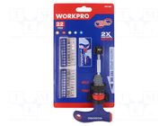 Kit: screwdrivers; hex key,Phillips,Pozidriv®,slot,Torx®; 6.3mm Workpro