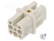 Connector: HDC; contact insert; female; S-D8; PIN: 8; size 3A; 10A MOLEX