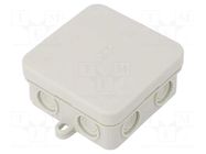 Enclosure: junction box; X: 75mm; Y: 75mm; Z: 36mm; polyetylene; IP55 OBO BETTERMANN