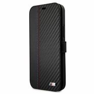 Etui BMW BMFLBKP12SMCARBK iPhone 12 mini 5,4" czarny/black book M Collection PU Carbon Stripe, BMW