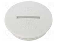 Stopper; M32; 1.5; polystyrene; light grey; 8mm OBO BETTERMANN