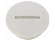 Stopper; M25; 1.5; polystyrene; light grey; 8mm OBO BETTERMANN