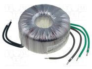 Transformer: toroidal; 600VA; 230VAC; 24V; 24V; 12.5A; 12.5A; H: 77mm BREVE TUFVASSONS