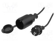 Extension lead; 3x1.5mm2; Sockets: 1; rubber; black; 20m; 10A JONEX