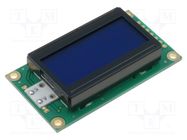 Display: LCD; alphanumeric; STN Negative; 8x2; blue; 58x32x13.2mm RAYSTAR OPTRONICS