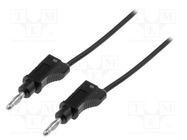 Test lead; 20A; banana plug 4mm,both sides; Len: 1m; black ELECTRO-PJP