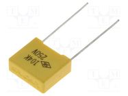 Capacitor: polyester; 220nF; 250VDC; 10mm; ±10%; 13x6x12mm; THT SR PASSIVES