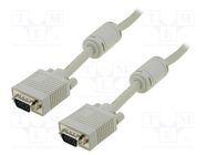 Cable; D-Sub 15pin HD plug,both sides; grey; 1.8m DIGITUS