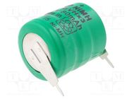 Re-battery: Ni-MH; 3.6V; 80mAh; 2pin; Ø16x18mm; Temp: -20÷65°C JJJ