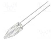 LED; 5mm; white cold; 1560÷3000mcd; 130°; Front: Rocket; THT; Rocket OPTOSUPPLY