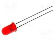 LED; 5mm; red; 12.5÷80mcd; 60°; Front: convex; 2÷2.5V; No.of term: 2 