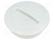 Stopper; M20; 1.5; polystyrene; light grey; 6mm 