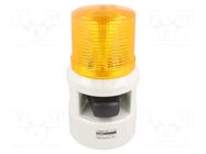 Signaller: lighting-sound; 24VDC; LED; amber; IP54; Ø119x226mm QLIGHT