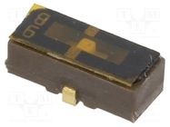 Switch: slide; Pos: 3; SPDT; 0.1A/6VDC; ON-OFF-ON; SMT; Leads: curved Nidec Copal Electronics