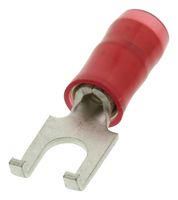 SPADE, FLANGED, #6 STUD, CRIMP, RED, 22-16AWG