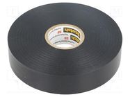 Tape: electrical insulating; W: 19mm; L: 33m; Thk: 0.18mm; black 