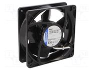 Fan: AC; axial; 115VAC; 119x119x38mm; 180m3/h; 51dBA; ball; 3100rpm EBM-PAPST