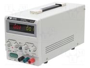 Power supply: laboratory; switching,single-channel; 0÷60VDC 