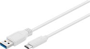 USB-C™ to USB A 3.0 Cable, White, 1 m - USB 3.0 male (type A) > USB-C™ male