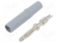 Connector: 2mm banana; plug; 10A; 33VAC; 70VDC; grey; nickel plated SCHÜTZINGER