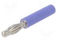 Connector: 4mm banana; adapter; 10A; 70VDC; violet; non-insulated SCHÜTZINGER