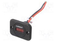 Ammeter; 0÷20A; on panel,screw; LED; Usup: 7÷33VDC; Uin: 7÷33VDC SCI