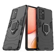 Ring Armor Case Kickstand Tough Rugged Cover for Samsung Galaxy A72 4G black, Hurtel