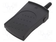 Switch: foot; Stabl.pos: 1; DPST-NO; 14A/250VAC; IP65,IP67; black Marquardt