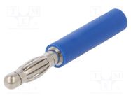 Connector: 4mm banana; adapter; 10A; 70VDC; blue; non-insulated SCHÜTZINGER