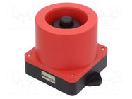 Signaller: sound; siren; 10÷30VDC; 123dB; QWH; IP66; red; Ø168x163mm QLIGHT